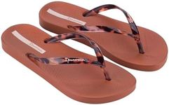 Ipanema Ana Connect Fem Collection Flip Flops for Women, Cute Comfortable Brazilian Beach Sandals, Brown/Clear, Size 11