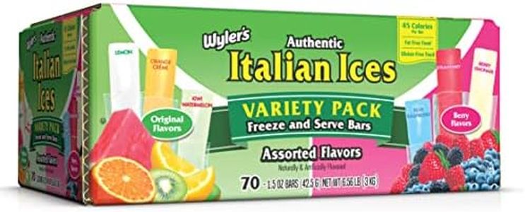 Wyler's Italian Ices, Assorted Flavors, Variety Pack, 1.5 ounce Icee FunPOP (70 Count, Total of 105 Oz)