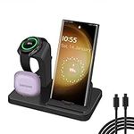 Charging Station for Samsung Devices, FDGAO 3 in 1 Fast Charging Stand Dock for Galaxy S24/S23/S22/S21/S20,Note20/10,A71/A70/A60 & Galaxy Buds,Wireless Charger for Galaxy Watch6/5 Pro/5/4/3/Active 2