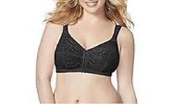 Just My Size Women's Front Close Soft Cup Bra, Black, 42DD