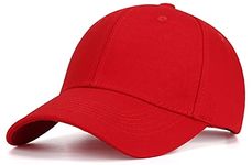 Einaily Baseball Cap Women's and Men's Baseball Cap Unisex Baseball Cap Outdoor Sun Hat Baseboard Baseball Cap Adjustable Cotton Baseball Cap Adult Baseball Cap Casual Cool Sports Cap, red, M