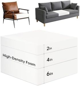 Ylymence Premium 24x24 Foam Cushions - High Density Foam, Easy to Cut for DIY Crafts, Suitable for Sofas, Chairs, Window Seats, Dining Chairs and Wheelchairs (White,6 Inch Thickness)