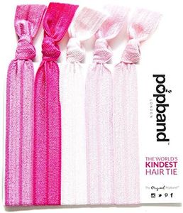 Popband London | Hair Tie | Bubblegum | For All Day and Night | No Hair Crease | No Hair Damage | 5 Pc