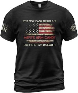 Its Not Easy Being My Wife's Arm Candy Shirt, Here I Am Shirt, Trophy Husband Shirt, Retro Vintage Shirt1, Black, 3X-Large