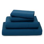 Cosy House Collection Luxury Bamboo Bed Sheet Set - Hypoallergenic Bedding Blend from Natural Bamboo Fiber - Resists Wrinkles - 4 Piece - 1 Fitted Sheet, 1 Flat, 2 Pillowcases - Queen, Royal Blue