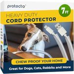 PROTECTO Wire Protector from Pets Transparent Cable Tidy Tube Animal Proof - 7ft Odor-Free Cat & Dog Chew Resistant Floor Cable Cover | Plastic Cord Organiser for Power, Lightning, RCA & HDMI Cables