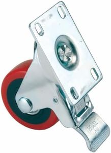 Woodriver 3" Caster Double Locking Swiveling with 4 Hole Mounting Plate 4-1/4" Tall