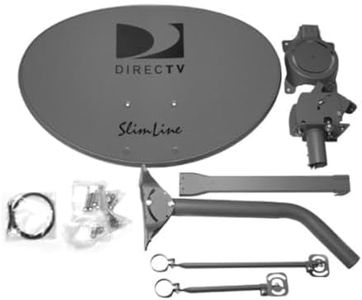 DIRECTV Five LNB Ka/Ku Slim Line Dish Antenna w/Long and Short Brace for HD Programming (SLSP-F)