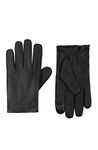 Calvin Klein Mens Index Point Leather Glove, Black Index, Medium