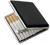 20 Loaded Pocket Cigarette Case Tobacco Cigar Storage Box Holder Container (Black)