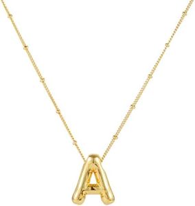 Gold Bubble Necklace for Women Personalized Initial A Jewellry