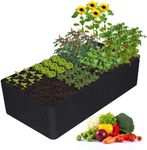 KLEWEE Fabric Raised Garden Bed, 128 Gallon 6 x 3FT Garden Growing Bags for Planting Vegetables, Flowers and Herbs, Breathable Plant Bed Large Grow Planter Bags 8 Grids