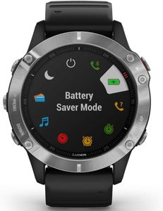 Garmin Fenix 6 Multisport GPS Watch – Silver, Black Band, Pulse Ox