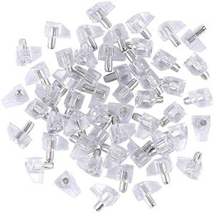 5 mm Clear Shelf Support Pegs Cabinet Clips Holder Plastic Bookcase Self-Locking Pins for Kitchen Furniture Book Shelves 95 pcs