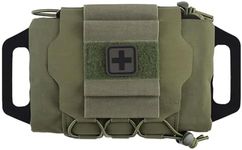 GYDEHUTJ Tactical Military Pouch MOLLE Rapid First-aid Belt Pouch Survival Two-piece System Med Roll Carrier Hypalon Handle Bag