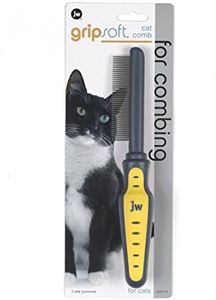 JW Gripsoft Cat Comb, Grey/Yellow, Comb with Handle is 8.5' Long, just The Blade is