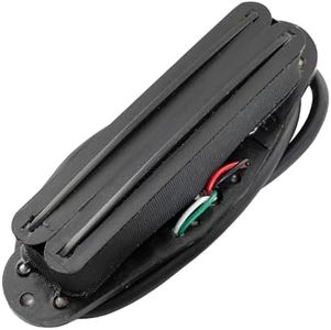 Musiclily Basic Hot Rails Ceramic Single Coil Sized Humbucker Pickup for Strat Style Electric Guitar, Black Body with Black Rails