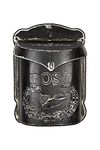 Creative Co-Op Black Embossed Tin Post Letter Box