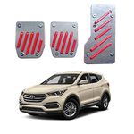 Oshotto 3 Pcs Non-Slip Manual CS-320 Car Pedals Kit Pad Covers Set Compatible with Hyundai Santa Fe (Red)