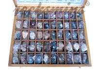 Rocksmins Collection of 50 Rocks in Wooden Box RO50WB with 50 Big Specimen Set of Rock Igneous Sedimentary Metamorphic Rock Mineral Collection Geology Kits Ideal for Study of Earth Stone