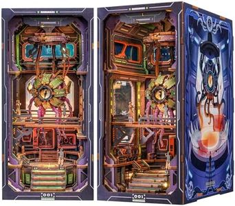 Cutefun Book Nook Kit, 3D Wooden Puzzle DIY Miniature House Kit, Book Nook Kits for Adults, Booknook with LED Light, Dollhouse Bookshelf Insert Decoration (The Eye of Old God)