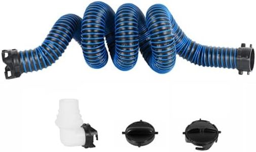 OUTPRIZE 15FT RV Sewer Hose, 24 Mil Heavy Duty TPE Material for Abrasion Resistance and Crush Protection, Camper Sewer Hose Kit with Pre-Attached Bayonet Fittings, 4-in-1 Adapter Elbow and Wrench