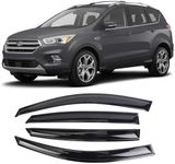 WONSABON Tape-On Window Visors Deflectors Rain Guards 4 Piece Set ‎Compatible with 2013-2019 Ford Escape 94383