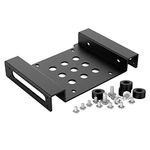 ORICO Aluminum 5.25 inch to 2.5 or 3.5 Inch Internal Hard Disk Drive Mounting Kit with Screws and SHOCK Absorption Rubber Washer- Black