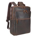 TIDING Mens Travel Backpack Vintage Leather Business Bag 15.6 Inch Laptop Backpacks Large Casual Rucksack Daypack for Men, Brown