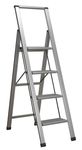 Sealey APSL4 Aluminium Professional Folding Step Ladder 4-Step 150kg Capacity, Silver, 700 mm