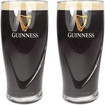 SP Guinness Pint Glasses 20oz / 568ml CE Marked | Embossed Harp Design | Set of 2 | Guinness Glass