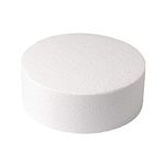 Culpitt 6" x 4" Round Cake Dummy, Straight Edge Cake Form, Practice Cake Decorating or Use for Creating Long-Lasting Displays, Smooth Polystyrene