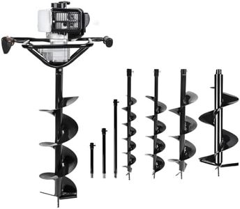 DC HOUSE 52CC 1800W Gas Powered Earth Auger Post Hole Digger, with 4 Drill Bits 4" 6" 8" 12" and 3 Extension Rods 8" 12" 20", Mixing Ratio 30:1, for Farmland Garden and Planting, EPA Certified
