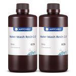 ANYCUBIC Water Washable 3D Printer Resin 2.0 with Easy Post-processing, High Precision and High Resilience, Low Odor and Anti-Yellowing 3D Resin for LCD/DLP Printers(Grey, 2kg)