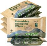 Yugi wet wipes, Face and Body Wipes for Camping, Post Workout and Traveling, Plant-based fibers unscented wipes (6 packs, 150 wipes)