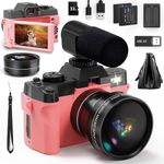 NBD 4K Digital Cameras for Photography - 48MP Travel Photography & YouTube Vlogging Camera with Microphone & Tripod Grip, 16X Digital Zoom, Includes 32GB SD Card and Wide Angle Macro Lens (S100-QT