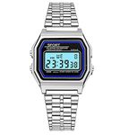 TYMU Vintage Digital Chain Strap Unisex Watch for Men & Women (Silver)