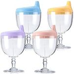 4 Pcs Wine Sippy Cup Goblet Plastic