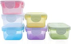 Modixun 6Pcs Small Food Storage Containers, Leakproof Lids, Condiment Sauce Containers, Small Freezer Storage Containers Airtight Containers, Dishwasher Freezer and Microwave Safe, 5oz