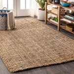 JONATHAN Y NRF102A-2 Pata Hand Woven Chunky Jute Bohemian, Transitional, Rustic Indoor Natural 60 x 240 cm Area Rug for Bedroom, Living Room, Kitchen