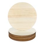 JMIATRY 20 Pcs Unfinished Round Wooden Circles, 25 cm / 10 inch Diameter, 3mm Thick, Plain Natural Blank Wooden Discs for Painting, Craft, Sign Plaque and Home Decoration