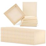 50pcs Unfinished Wood Canvas, 6x6 Inch Multipurpose Blank Wood Canvas Boards Pine Wood Panels Wood Canvases for Painting Drawing Craft DIY Art Project