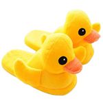 eBoutik - 3D Novelty Warm & Cosy Plush Indoor's Soft Winter Slippers - CUTE & COMFORTABLE - Summer Party, Garden Loungewear - Xmas Eve Funny Joke Gifts (Duck - Slide on (UK3-5))