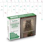 Tupkee Shimmering Twinkle Window Icicle Lights - 3 Feet (0.91 m), 50 Red, Green & Clear Incandescent Christmas Indoor Outdoor Random Twinkle Icicle Lights - 8 of 50 Lights Twinkle