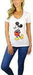 Disney Womens Mickey Mouse Stand V-Neck Tee