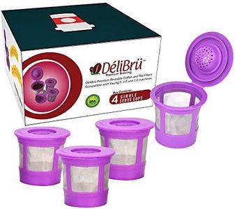 Reusable K Cups for Keurig 2.0 & 1.0 - Pack of 4 (Purple) - Easy to Clean - Keurig Compatible Reusable Coffee Pods by Delibru (NOT FOR KEURIG SUPREME COFFEE MAKER)