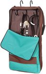 Tough-1 Bridle/Halter w/ 3 Prong Tack Rack,color:Turquoise/brown