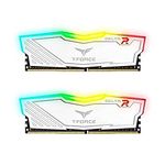 TeamGroup T-Force Delta RGB 2x8GB 3200MHz (3200MT/s) CL16 White, 16GB DDR4 RAM Kit, Desktop Gaming Memory, Metal Heatsink, ARGB Sync, XMP 2.0, for Intel/AMD CPU, High Performance Low Latency Module