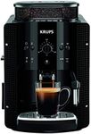 Krups Machine à café grain, 1,7 L, 2 tasses en simultané, Nettoyage automatique, Buse vapeur pour Cappuccino, Cafetière espresso, Essential noire YY8125FD, Noir