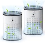 2 Pack CHIVALZ Air Purifiers for Bedroom, Air Purifiers for Home Bedroom, Quiet Air Cleaner with 24dB Sleep Mode, True HEPA Filter for Pet, White & Black